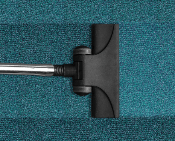 Before and after image of a spring carpet cleaning job