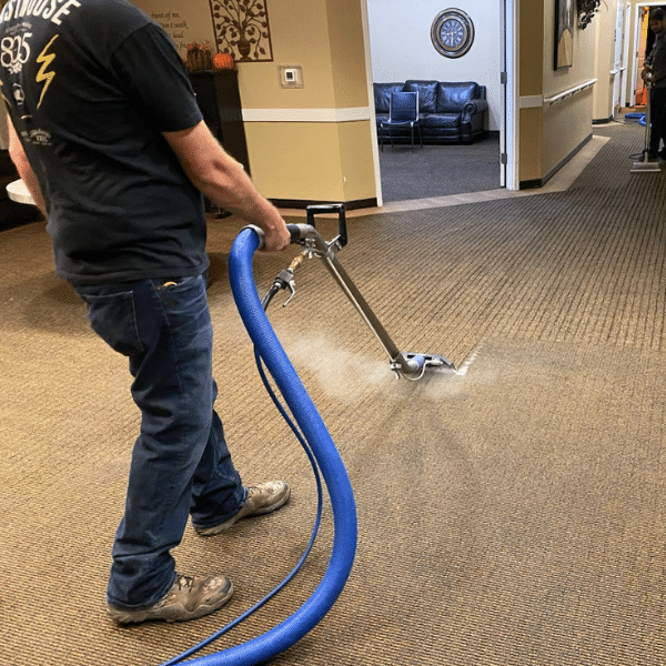 Grid of cleaning services including carpets, tiles, ducts, and pet stain removal