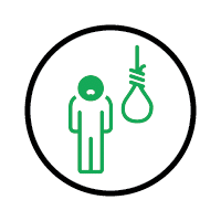 Icon depicting a person with a lightbulb hanging overhead, symbolizing an idea or inspiration, involved in trauma cleanup, enclosed in a circle.