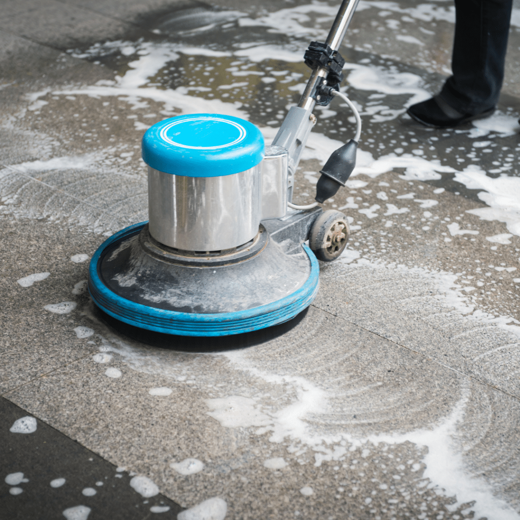 Commercial VCT Strip and Wax Services in Sandy, Utah - Father and Son Carpet Cleaning Utah commercial cleaning professionals performing multiple services including VCT, carpet, and tile care
