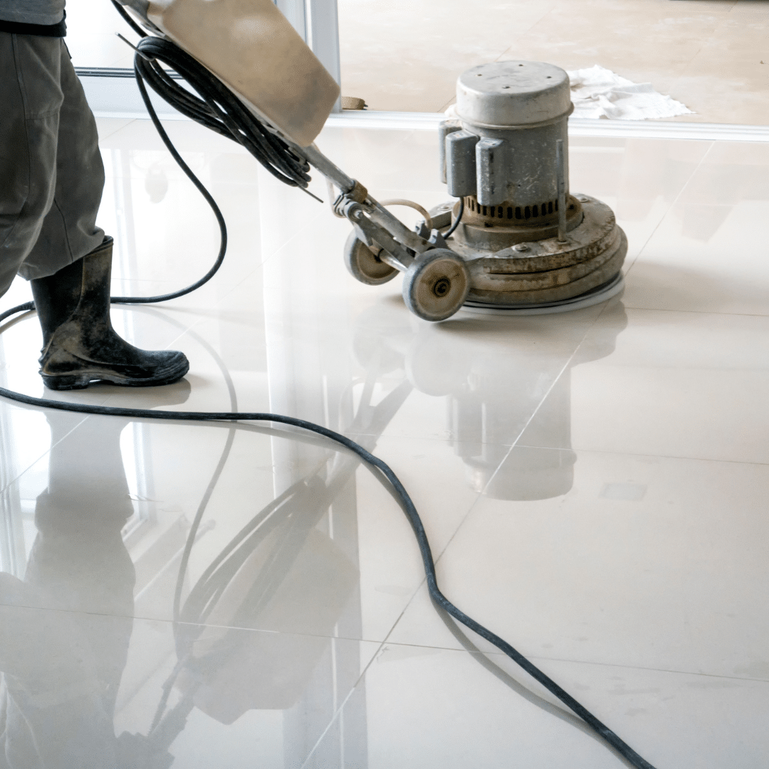 Carpet Cleaning & Home Services in South Jordan, UT - Father and Son Carpet Cleaning Floor cleaning specialist applying high-quality wax as part of the VCT strip and wax process